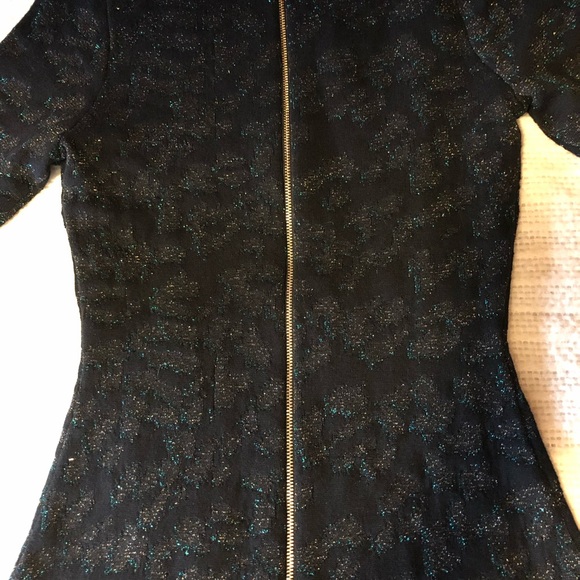 Oasis Black and sparkly green skater dress XS - Picture 4 of 11